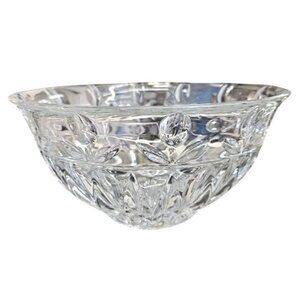 Block Tulip Garden Crystal Bowl With Leaf & Starburst Design